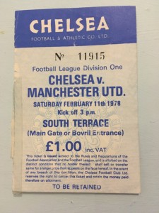 Chelsea V Man United 1978 ticket for sale on Ebay