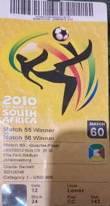 Quarter Final Match Ticket 2010 FIFA World Cup South Africa for sale on Ebay