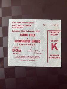 Ticket - Aston Villa v Manchester United 1974-75  for sale on Ebay