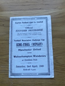 1948-49 FA Cup semi-final replay Manchester United v Wolves (02-04-49) for sale on Ebay