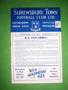 SHREWSBURY TOWN V CRYSTAL PALACE ( FAC R2 R) 11-12-1958 for sale on Ebay