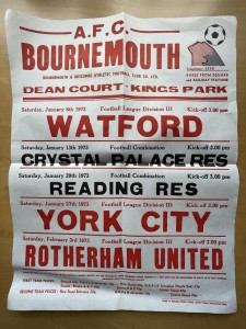 Jan 1973 AFC Bournemouth Match Poster Watford York City Rotherham United Reading for sale on Ebay