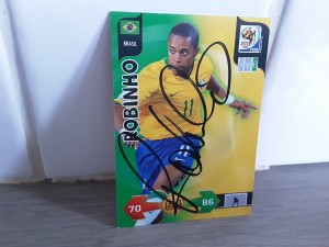 ROBINHO - BRAZIL Signed Panini World Cup 2010 Football trading card for sale on Ebay