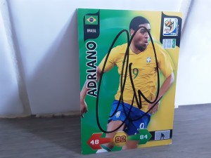 ADRIANO - BRAZIL Signed Panini World Cup 2010 Football trading card for sale on Ebay