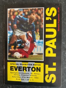St Paul’s (Jersey) v Everton Programme and Match Poster - 1993 Friendly for sale on Ebay