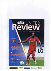 Carlisle United v Brentford Div 1 Aug 2010 for sale on Ebay