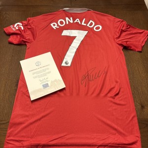 Cristiano Ronaldo front and rear signed  Manchester United Shirts with club COA for sale on Ebay
