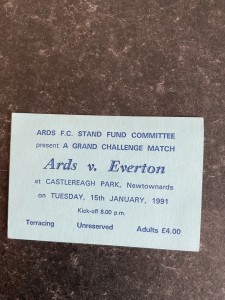 Ards v Everton ticket stub 1991 for sale on Ebay