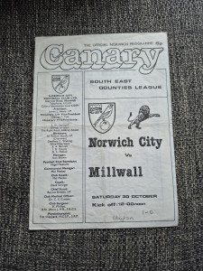 1982/83 Norwich City v. Millwall (SE Counties League) for sale on Ebay