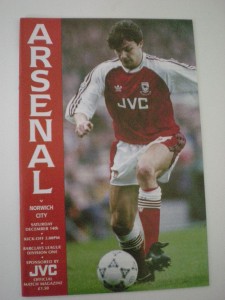 ARSENAL v NORWICH CITY,  14th DECEMBER 1991,  POSTPONED MATCH,   MINT CONDITION. for sale on Ebay