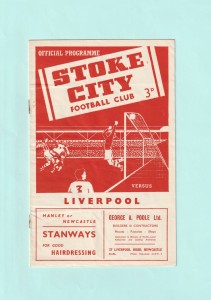 1954-1955 LEAGUE DIVISION 2 : STOKE CITY v LIVERPOOL ON 16TH OCTOBER 1954 for sale on Ebay