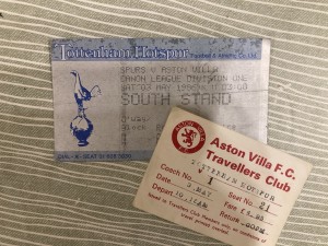 Tottenham Hotspur v Aston Villa - Div 1 - TICKET & TRAVEL TICKET - 1985/86 for sale on Ebay