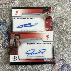 2024/2025 topps chrome liverpool Dual Auto STEVEN GERRARD /FERNANDO TORRES /10 for sale on Ebay