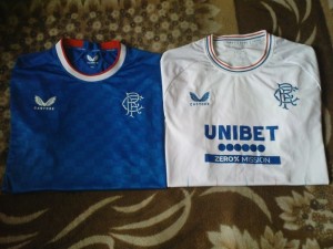 TWO FOOTBALL SHIRT - GLASGOW RANGERS HOME AWAY 2022 2023 2024 SIZE XXL for sale on Ebay