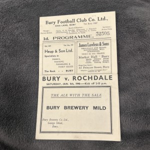 5/1/1946   Bury v Rochdale FA Cup 3 Rare for sale on Ebay