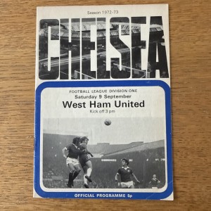 CHELSEA V WEST HAM UNITED 1972/73 SEASON for sale on Ebay