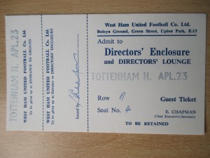 West Ham United v Tottenham 1981 FA Youth Cup Final unused Directors ticket rare for sale on Ebay