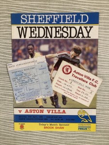 Sheffield Wednesday v Aston Villa - Div 1 - with TICKET & TRAVEL TICKET  1985/86 for sale on Ebay