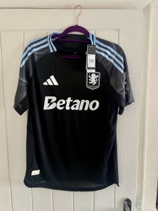 Adidas Aston Villa Away 2025/26 Authentic Football Shirt-UK BLACK SHIRT for sale on Ebay