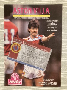 Aston Villa v Chelsea - Div 1 - with TICKET - 1985/86 for sale on Ebay