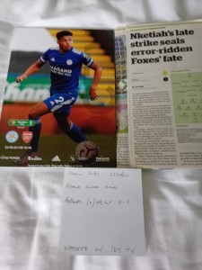 Leicester v Arsenal programme 2020/21 (Carabao Cup) RARE Played during lockdown for sale on Ebay