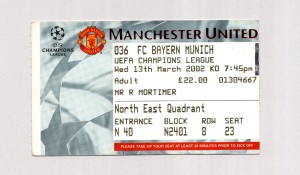 Manchester United v Bayern München 2001-2002 Champions League Ticket 13/03/2002 for sale on Ebay