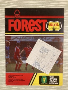 Nottingham Forest v Aston Villa - Div 1 - with TICKET - 1985/86 for sale on Ebay