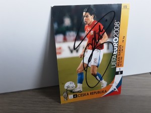 MILAN BAROS - CZECH REPUBLIC Signed Panini Euro 2008 Football trading card for sale on Ebay