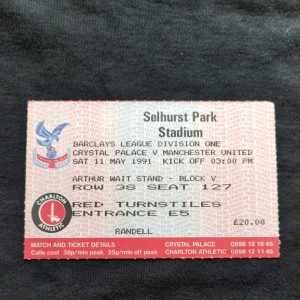 Crystal Palace vs Manchester United 11 May 1991 Division One Match Ticket for sale on Ebay
