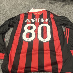 Med  Ac Milan Ronaldinho 06-07 Football Shirt Long Sleeve Home,- for sale on Ebay