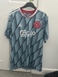 Ajax Amsterdam 2020/21 Away Shirt Mens Football Jersey Size Large Adidas Grey for sale on Ebay