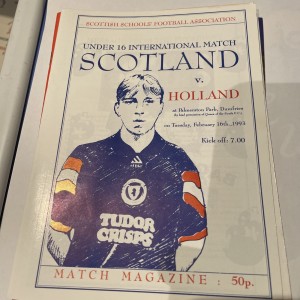 Scotland V Holland Schools U16 @ Queen Of The South Palmerston Park 1993 for sale on Ebay