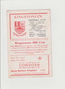 1967-68 Kingstonian v. Carshalton Athletic - F A Amateur Cup 1st Round Replay for sale on Ebay