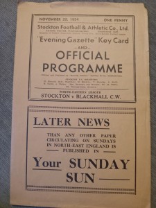 54-55 Stockton v Blachall C.W  North Eastern league for sale on Ebay