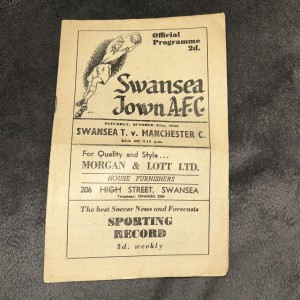 21/10/1950 Swansea Town V Manchester City Football Programme for sale on Ebay
