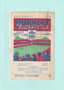 1953-1954 LEAGUE DIVISION 1 : BURNLEY v LIVERPOOL ON 6TH FEBRUARY 1954 for sale on Ebay