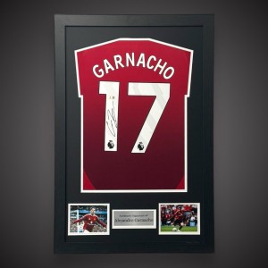 Alejandro Garnacho Hand Signed Manchester United Framed Shirt With COA for sale on Ebay