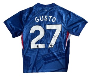 MALO GUSTO Hand Signed Chelsea 2025/26 Home Football Jersey #27 Proof/COA for sale on Ebay