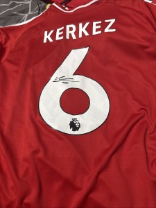 Milos Kerkez Hand Signed Liverpool Shirt With Coa (rare!) for sale on Ebay