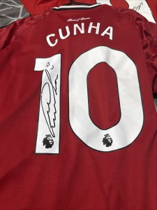 Matheus Cunha Signed Manchester United Shirt (full Graph Rare!) (printing Error) for sale on Ebay