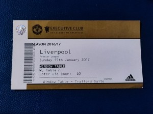Manchester United vs Liverpool Ticket 2017 Trafford Suite for sale on Ebay