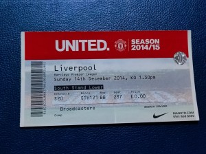 Manchester United vs Liverpool Ticket 2014 Broadcasters for sale on Ebay