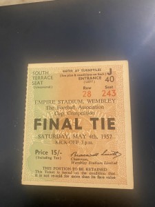 1957 FA Cup Final ticket Manchester United v Aston Villa for sale on Ebay