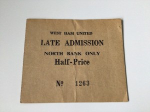 RARE TICKET STUB WEST HAM UNITED V EVERTON HALF TIME ENTRANCE 1985  for sale on Ebay