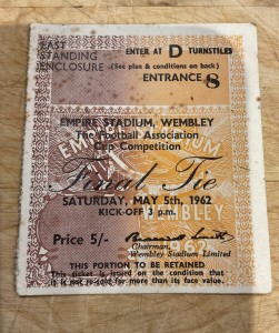 1962 FA Cup Final Ticket – Burnley vs Tottenham / Spurs for sale on Ebay