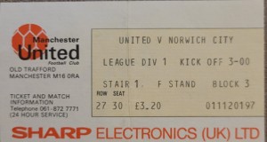 Manchester United V Norwich City Ticket 82-83 for sale on Ebay