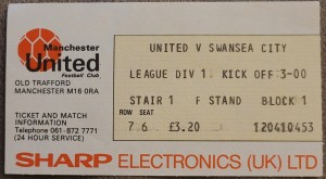 Manchester United V Swansea City Ticket 82-83 for sale on Ebay