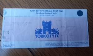 YORK CITY V MANCHESTER UNITED..1995-96 COCA COLA CUP 2nd  RD TICKET for sale on Ebay