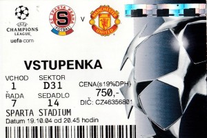 SPARTA PRAGUE V MANCHESTER UNITED 19/10/2004  CL -  FULL TICKET for sale on Ebay