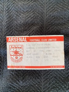 Arsenal v Manchester United 1987-88  FA Cup Ticket 5th Round for sale on Ebay